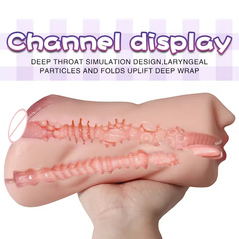 Realistic Pocket Pussy Male Masturbator - Oral Sex Vagina Anal Lifelike Masturbation Cup