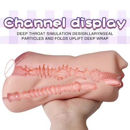 Realistic Pocket Pussy Male Masturbator - Oral Sex Vagina Anal Lifelike Masturbation Cup