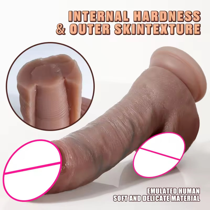 Lifelike Realistic Anal Dildo Butt Plug - Suction Cup Silicone Penis Sex Toy for Beginners