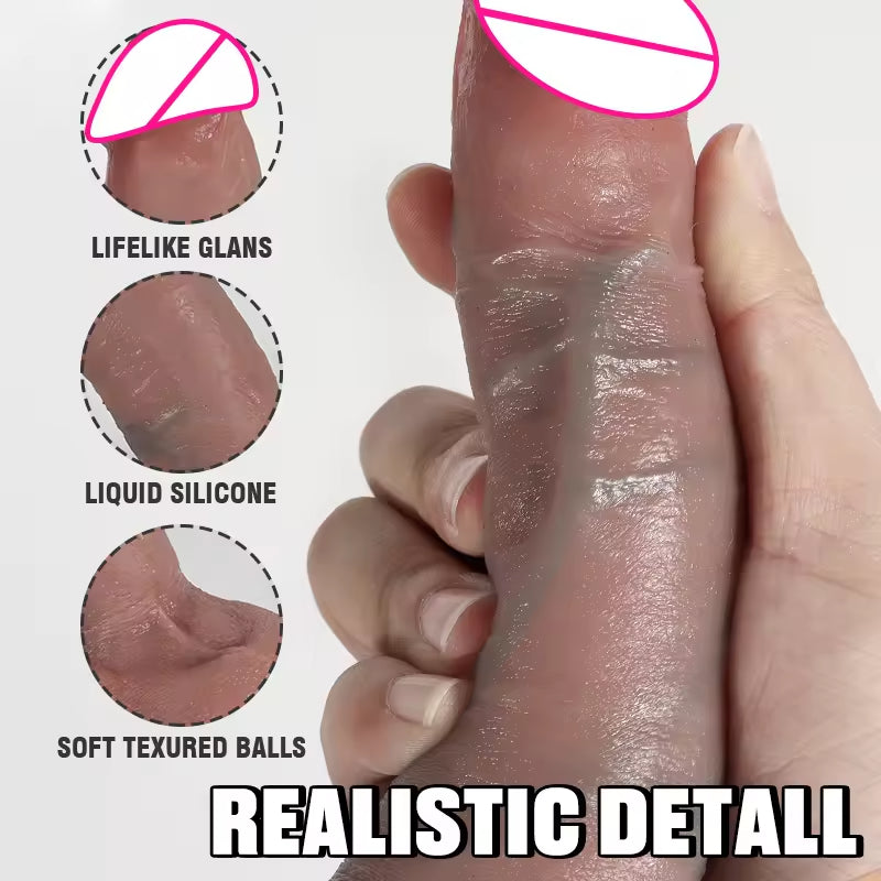 Realistic Thrusting Dildo Butt Plug - Small Glan Silicone Anal Dildos Domlust Realistic Thrusting Dildo Butt Plug - Small Glan Silicone Anal Dildos Domlust