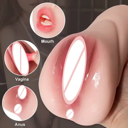 Realistic Pocket Pussy Male Masturbator - Oral Sex Vagina Anal Lifelike Masturbation Cup