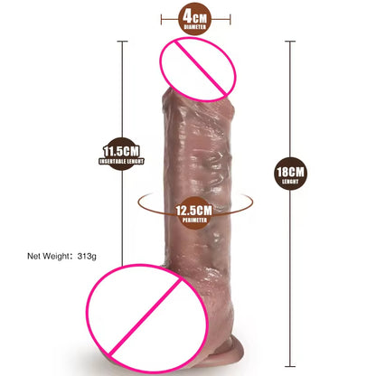 Realistic Anal Dildo Prostate Massager - Lifelike Girthy Silicone Dildos Butt Plug