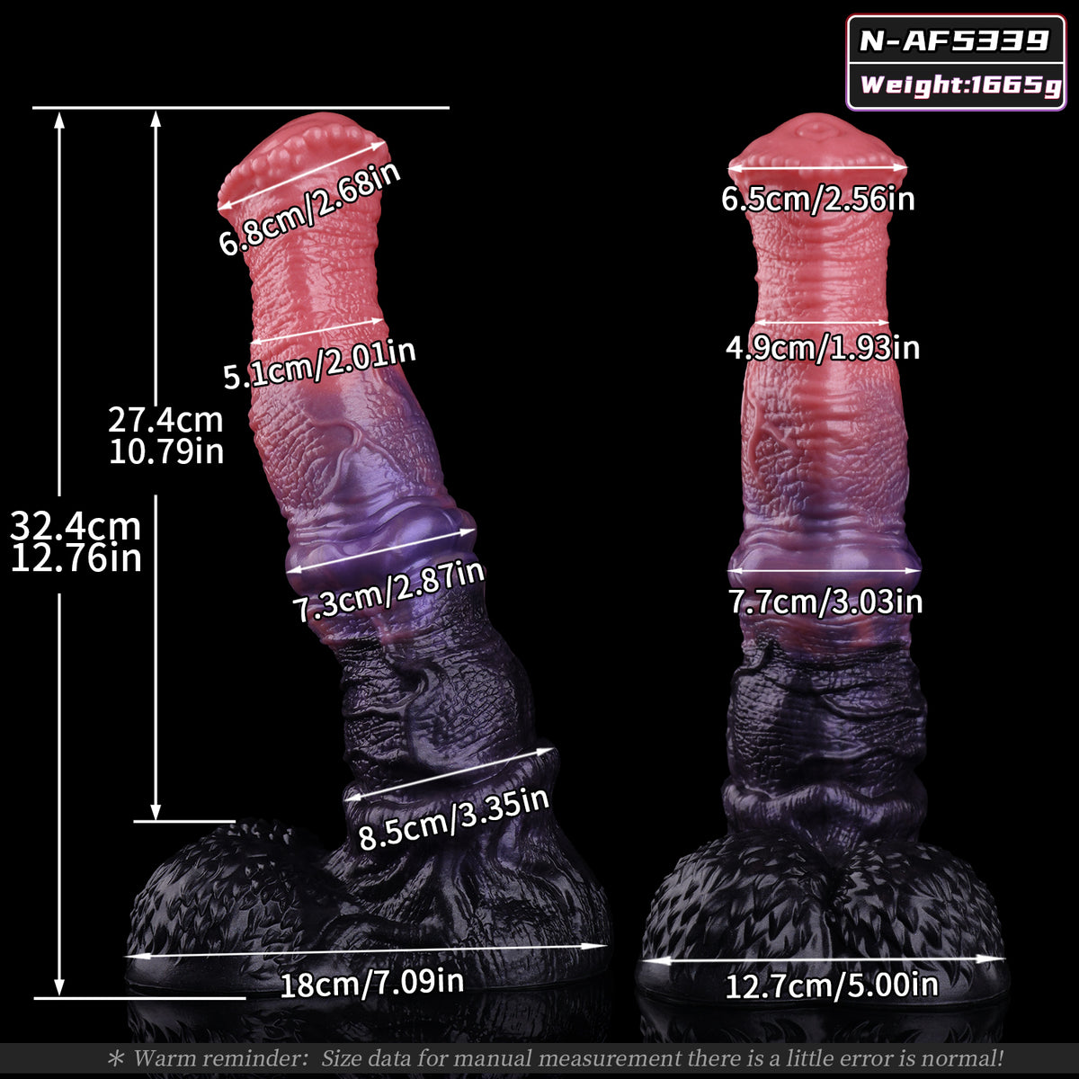 Flare Silhouette Dual-Layer Platinum Silicone Horse Dildo with Hands-Free Vacuum Base for Deep Internal Play
