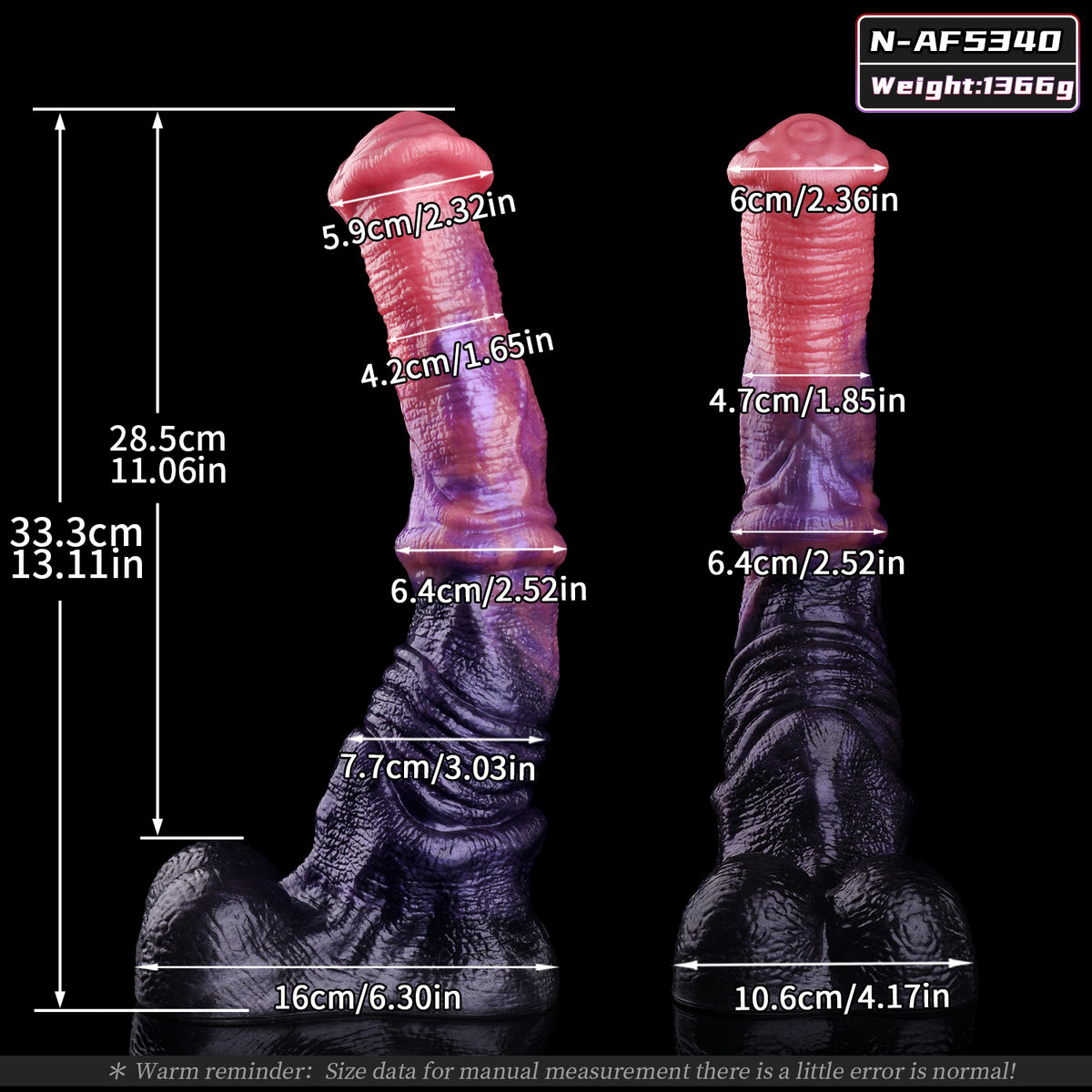 Ember Eclipse Dual-Density Platinum Silicone Horse Dildo with Heavy-Duty Suction Base