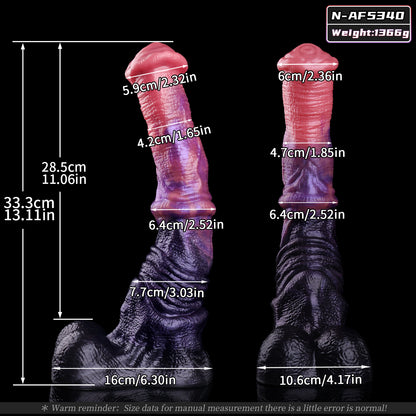 Ember Eclipse Dual-Density Platinum Silicone Horse Dildo with Heavy-Duty Suction Base