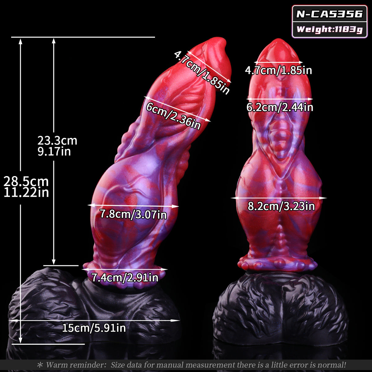 Obsidian Rift — Organic Muscle-Carved Fantasy Dog Dildo in Platinum Silicone, Crimson-Violet Marble, Spine Collar & Scale-Textured Testicle Base