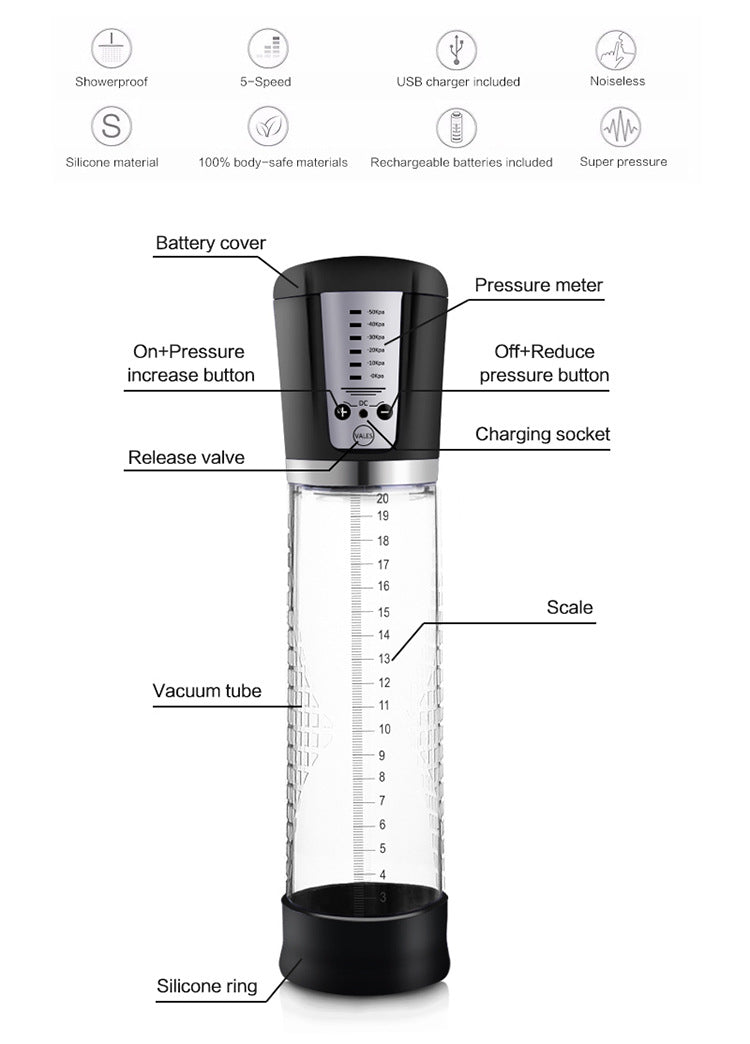 Jouet sexuel masculin de pompe à pénis - Tasse de masturbation d'agrandisseur de pénis d'aspiration sous vide