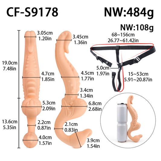 Doppelender Monster Dildo Vibrator – Strap-On G-Punkt Spielzeug für Lesben & Paare