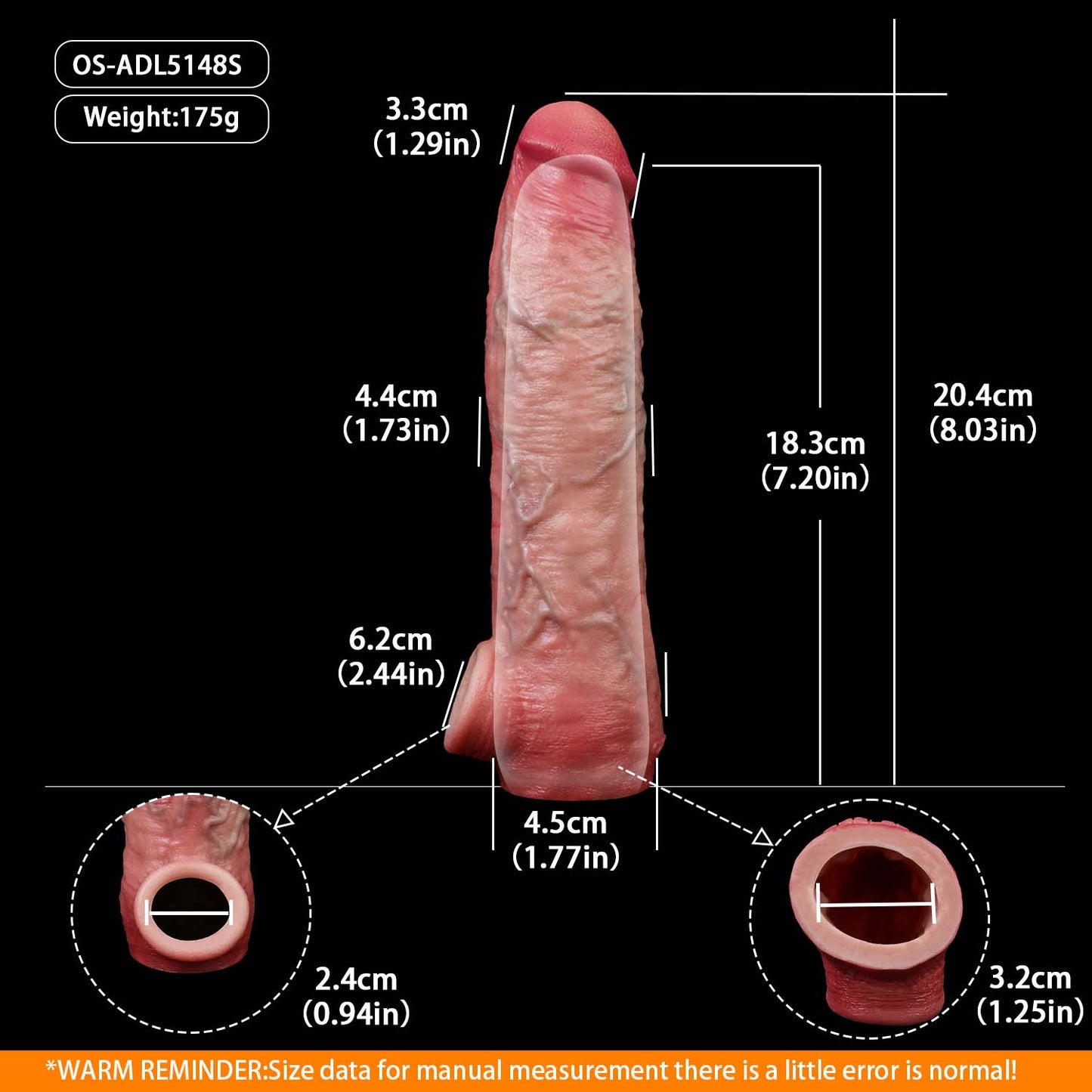 Muscle-Flex Platinum-Silikon-Penishülle — Realistischer Penisverlängerer für tieferes, intensiveres Vergnügen