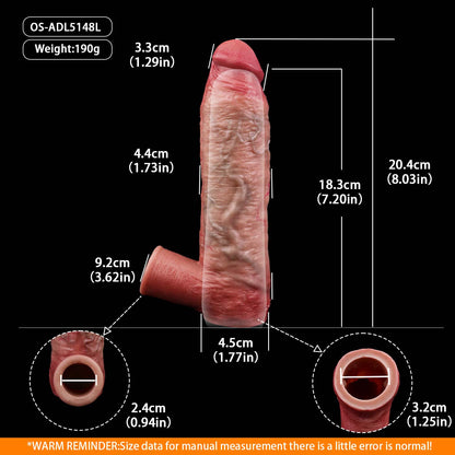 Muscle-Flex Platinum-Silikon-Penishülle — Realistischer Penisverlängerer für tieferes, intensiveres Vergnügen