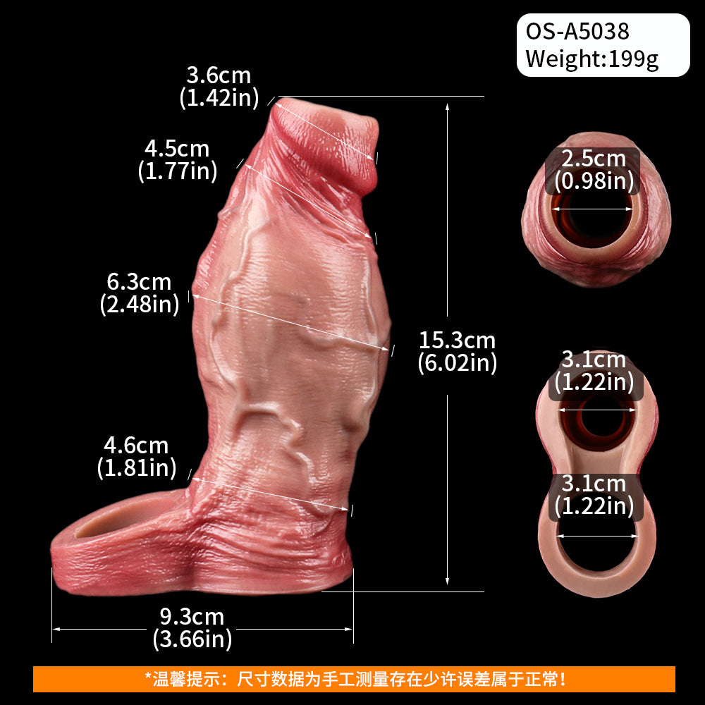 Mr. General Realistic Penis Sleeve Sheath - Big Knots Girthy Cocksleeve Extender