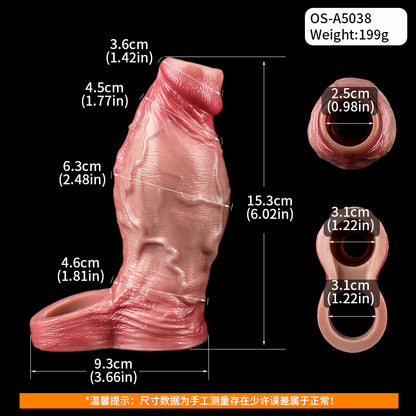 Mr. General Realistic Penis Sleeve Sheath - Big Knots Girthy Cocksleeve Extender