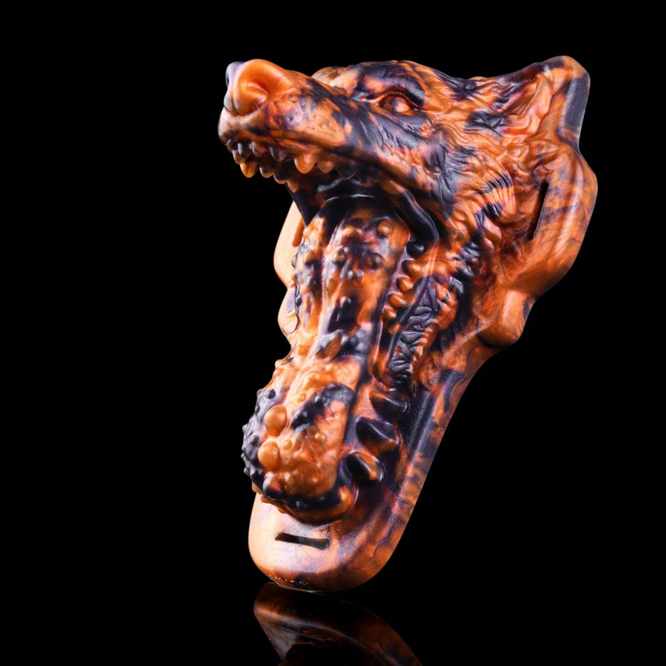 Dévoreur de Désir Loup Baiser Noisette Bête Fantaisie Meuleuse | Jouet Sexuel de Meulage en Silicone Platine