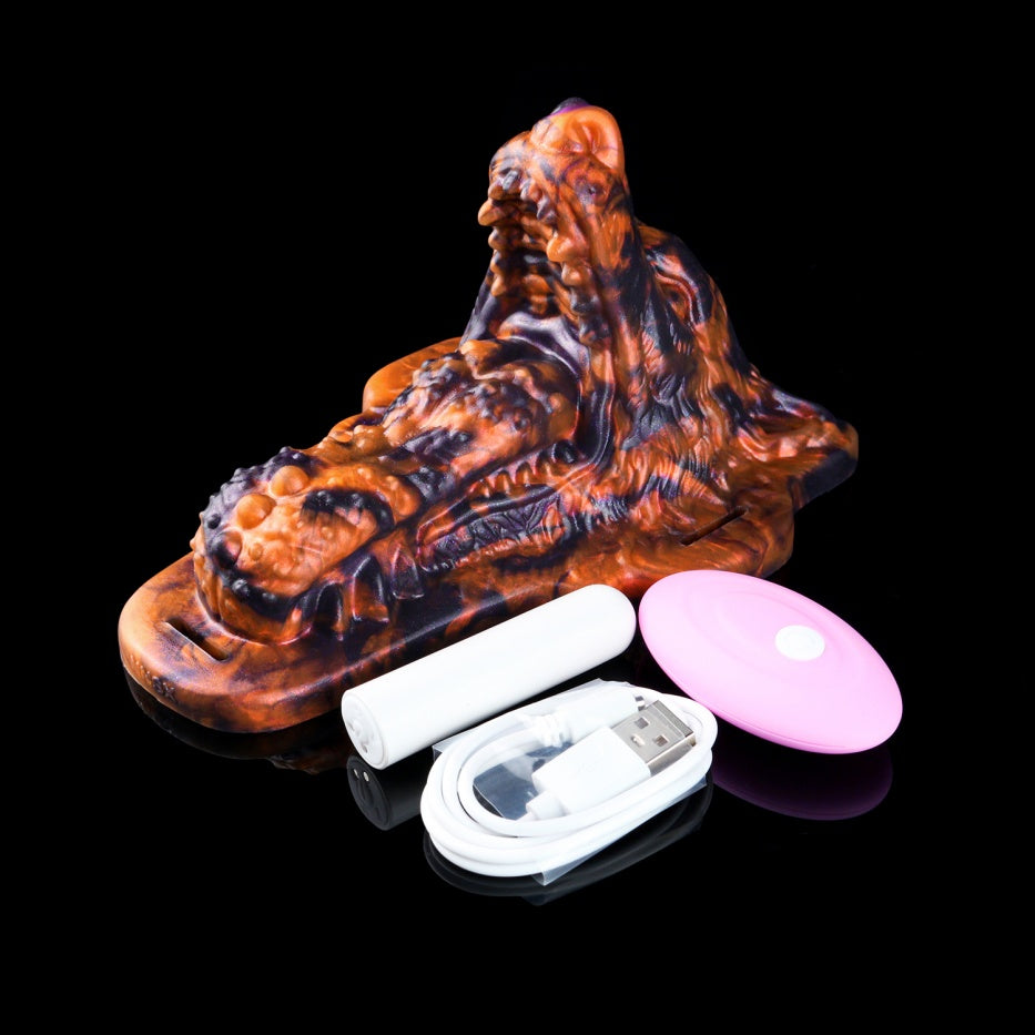 Dévoreur de Désir Loup Baiser Noisette Bête Fantaisie Meuleuse | Jouet Sexuel de Meulage en Silicone Platine