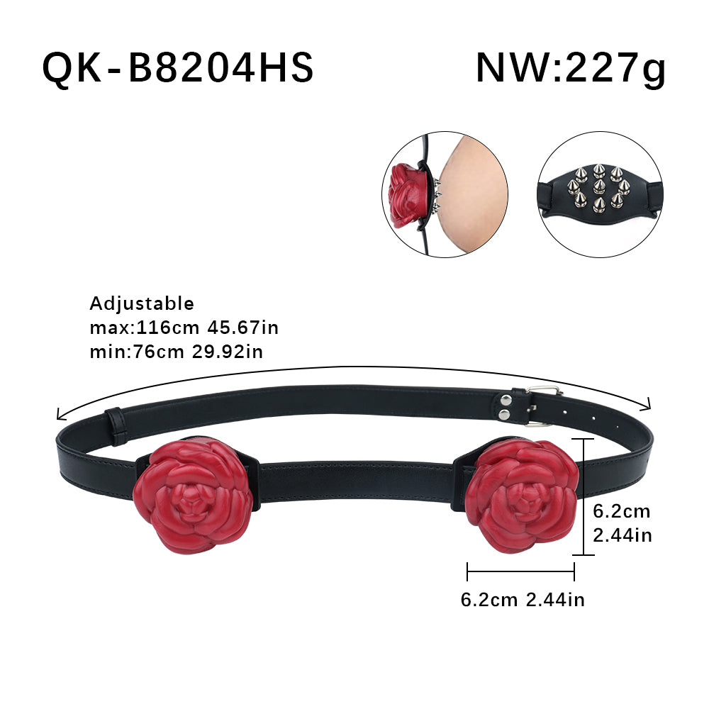 Spiked Rose Chest Harness – Floral BDSM Toys Bondage Body Strap with Glow-in-the-Dark Silicone Roses
