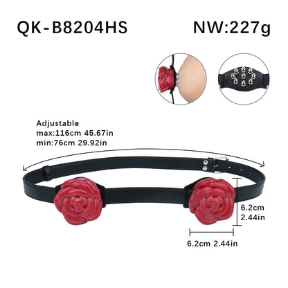 Spiked Rose Chest Harness – Floral BDSM Toys Bondage Body Strap with Glow-in-the-Dark Silicone Roses