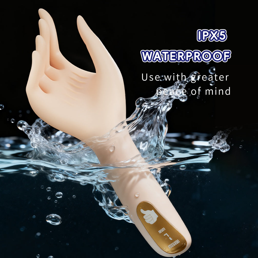 Realistic Hand-Shaped Silicone Male Masturbator – Vibrating Penis Massage Stroker with LCD Display & Endurance Training