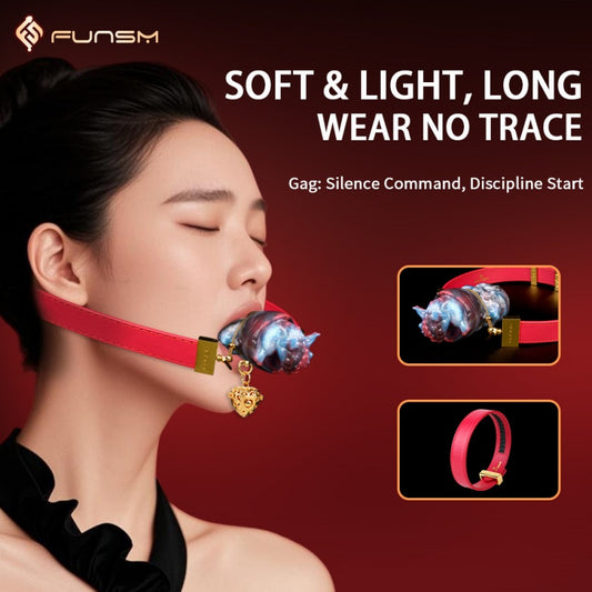 Gode-ceinture pour femme avec boule bâillon monstre – Jouet sexuel oral extrême en silicone coloré
