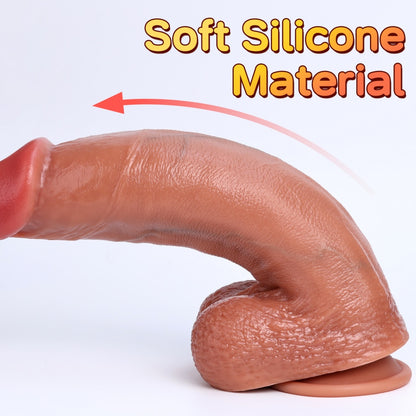 Realistic Giant Silicone Dildo with Suction Cup – Dual-Density Huge Anal Dildo for Ultimate G-Spot Expansion
