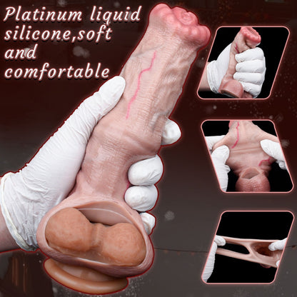 Realistic Horse Penis Sleeve & Girth Extender - Flesh-Like Silicone Cock Sleeve for Beast-Like Enhancement