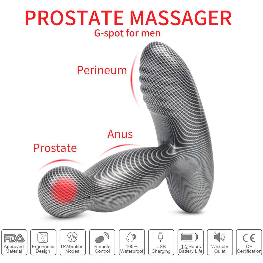 Remote Control Prostate Vibrator,Constant Heating,Prostate Area Rotation Massager.16 Strong Vibration.Portable.