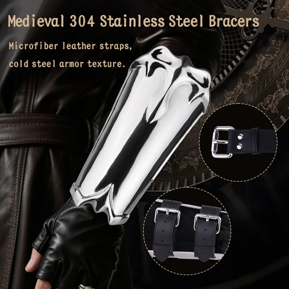 Medieval Armor Gauntlets for Kinky Sex & Sensory Play-Heavy Duty 304 Stainless Steel Bondage Bracers