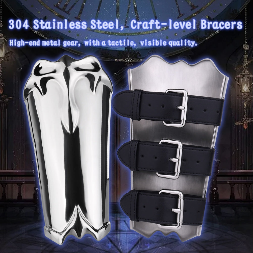Medieval Armor Gauntlets for Kinky Sex & Sensory Play-Heavy Duty 304 Stainless Steel Bondage Bracers