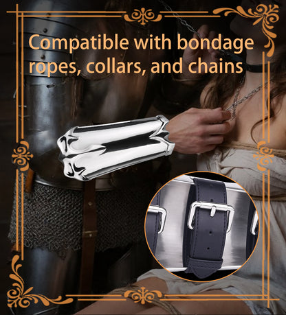 Medieval Armor Gauntlets for Kinky Sex & Sensory Play-Heavy Duty 304 Stainless Steel Bondage Bracers
