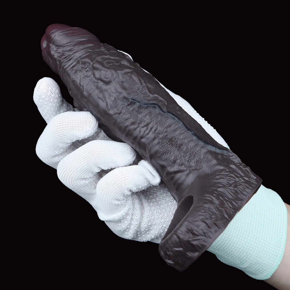 Realistic Silicone Penis Sleeve & Extender - Wearable Girth Enhancer with Delay Cock Ring