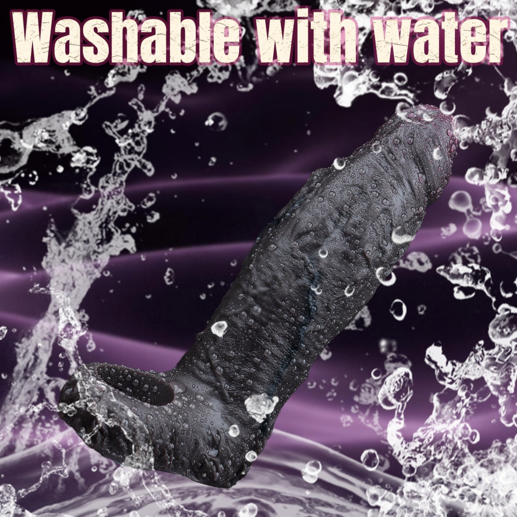 Realistic Silicone Penis Sleeve & Extender - Wearable Girth Enhancer with Delay Cock Ring