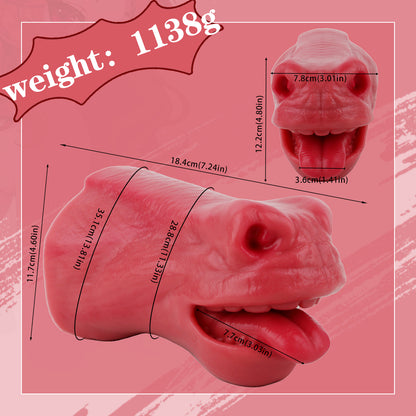 Realistic Horse Mouth Pocket Pussy – Platinum Silicone Animal Blowjob Stroker for Men Sex Toys