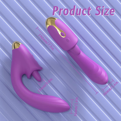 G-Spot Vibrating Thrusting Dildo with Suction Magic Wand – Insertion-Based Female Vaginal Stimulator