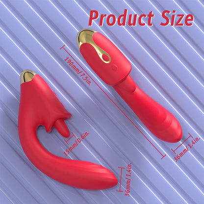 G-Spot Vibrating Thrusting Dildo with Suction Magic Wand – Insertion-Based Female Vaginal Stimulator