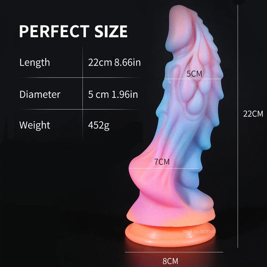 Monster Dragon Dildo - Luminous Butt Plug Colorful Glowing Anal Dildo Sex Toy