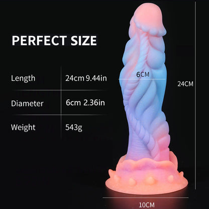 Leuchtender Drachendildo-Buttplug – riesige Monsterdildos, bunt leuchtendes Analsexspielzeug