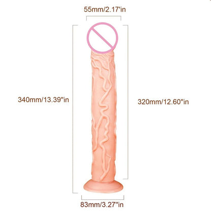 14-inch Long Realistic Anal Dildo Butt Plug - Silicone Dildos G Spot Prostate Massager