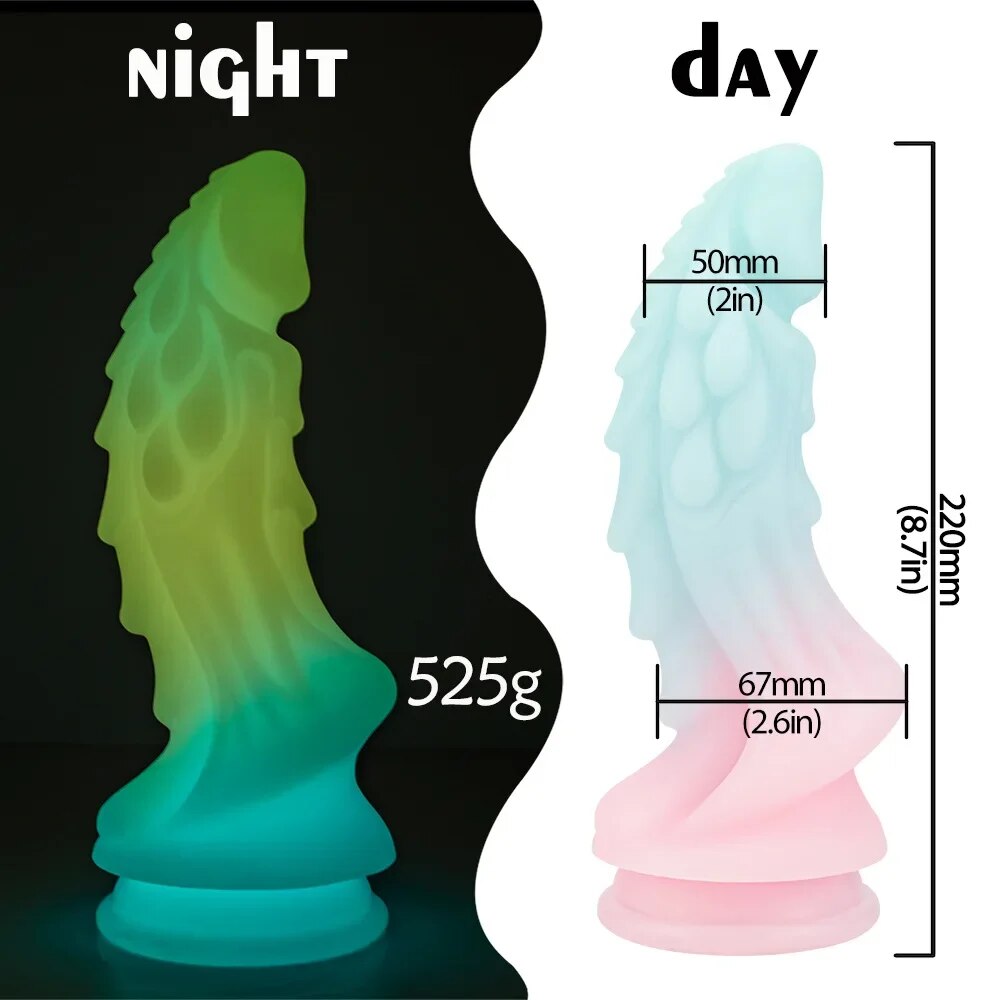 Dragon Monster Dildo Butt Plug - Luminous Macaron Color Fantasy Dildos Women Sex Toy
