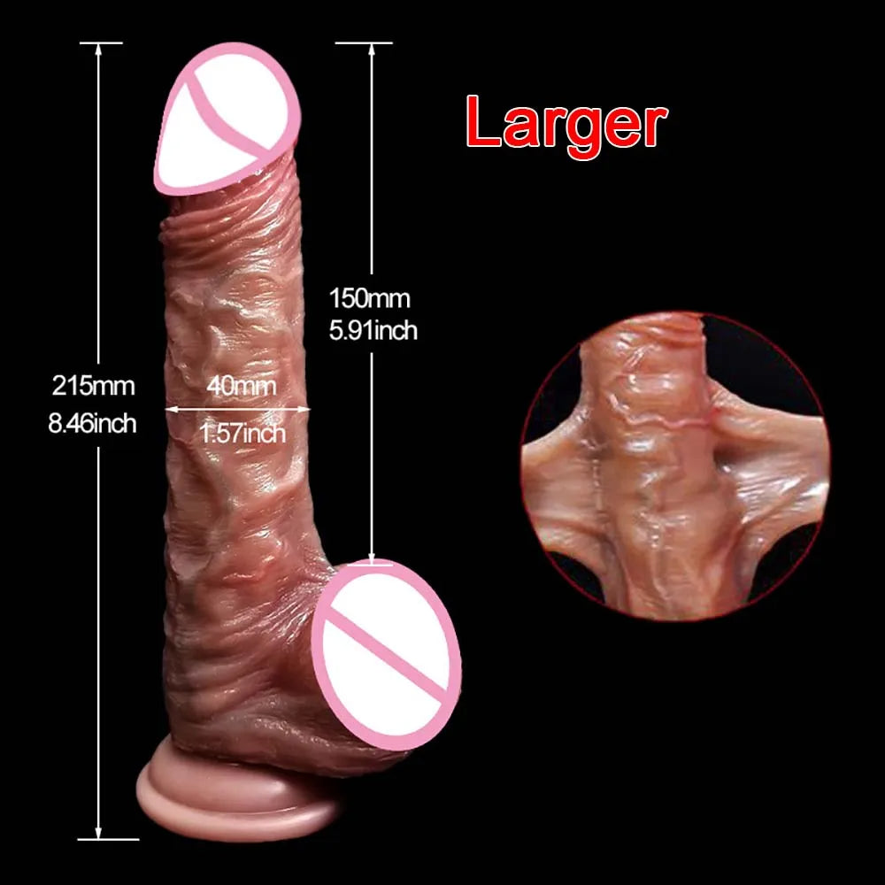 Realistic Dildo G Spot Prostate Massage - Strap On Lifelike Skin Sliding Dildos Butt Plug