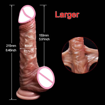 Realistic Dildo G Spot Prostate Massage - Strap On Lifelike Skin Sliding Dildos Butt Plug