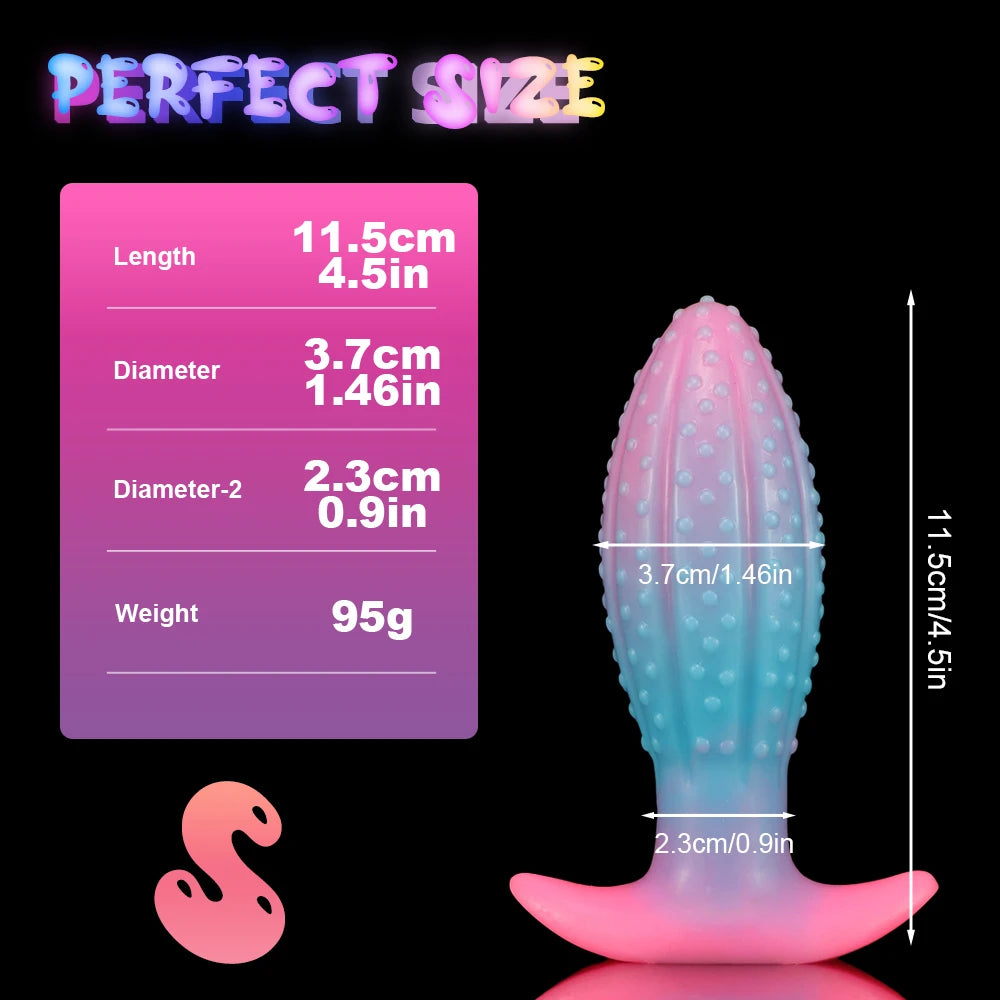 Luminous Silicone Dildo Butt Plug - Knots Anal Dildos Sex Toys for Women Men