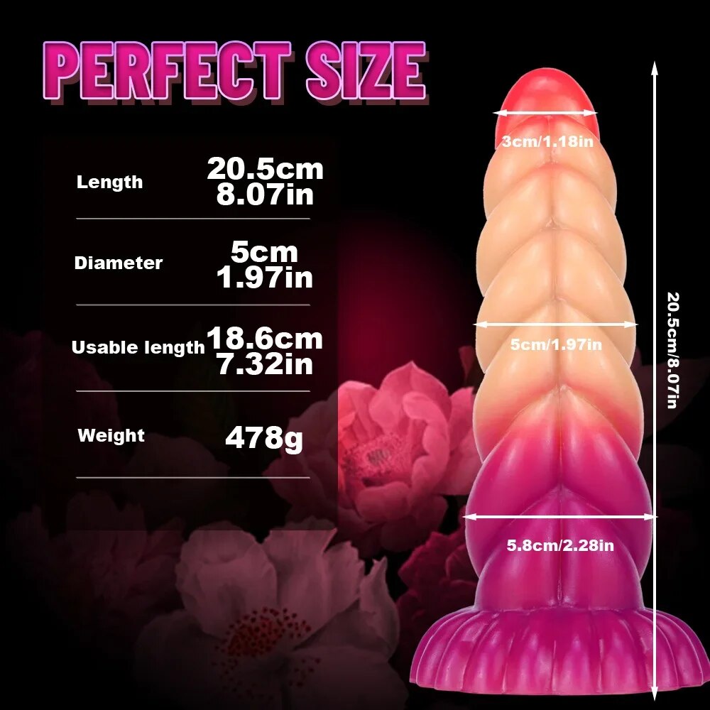 Monster Analdildo Butt Plug – Sprial Silikon Fantasy-Dildos Vagina Prostata-Massagegerät