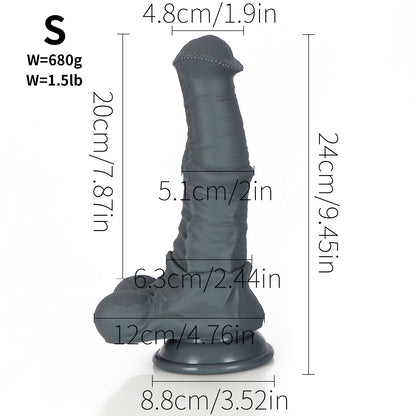 Riesiger Pferdedildo-Buttplug - Realistischer Tier-Monsterdildo, Vagina-Prostata-Massagegerät