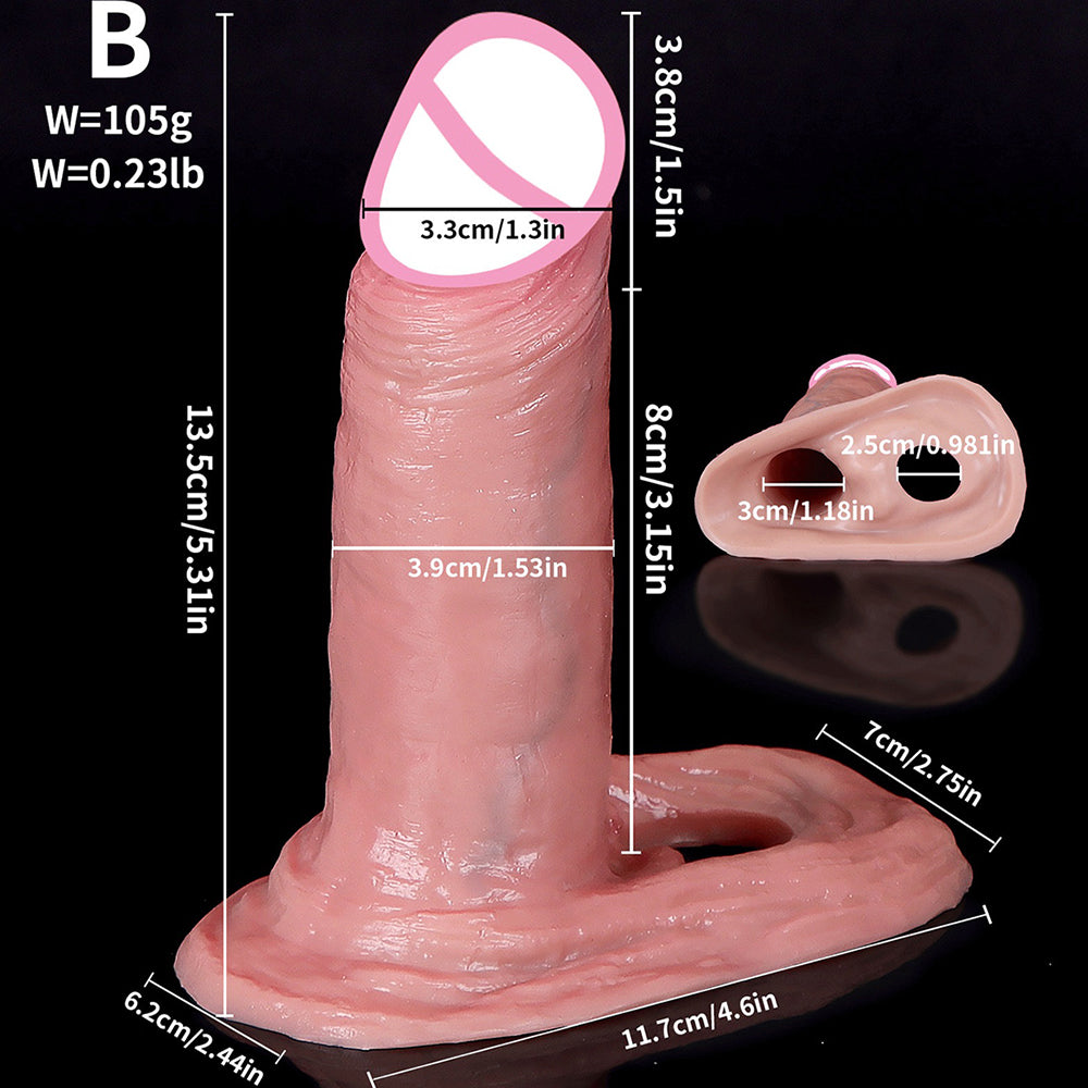 Penishülle aus Silikon zur Penisvergrößerung – riesiger realistischer Dildo, Kondom, Penisring, verzögerte Ejakulation, Sexspielzeug für Männer