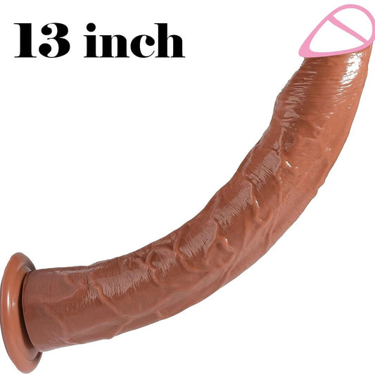 13 inch Long Realistic Dildo Butt Plug - Strapon Suction Cup Dildos Sex Toys