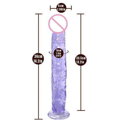 14-inch Long Realistic Anal Dildo Butt Plug - Silicone Dildos G Spot Prostate Massager