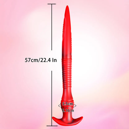 Plug anal à longue queue de 22 pouces - Gode anal en silicone pour hommes et femmes, jouets sexuels