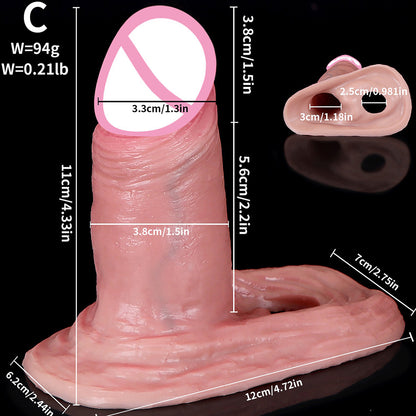 Penishülle aus Silikon zur Penisvergrößerung – riesiger realistischer Dildo, Kondom, Penisring, verzögerte Ejakulation, Sexspielzeug für Männer