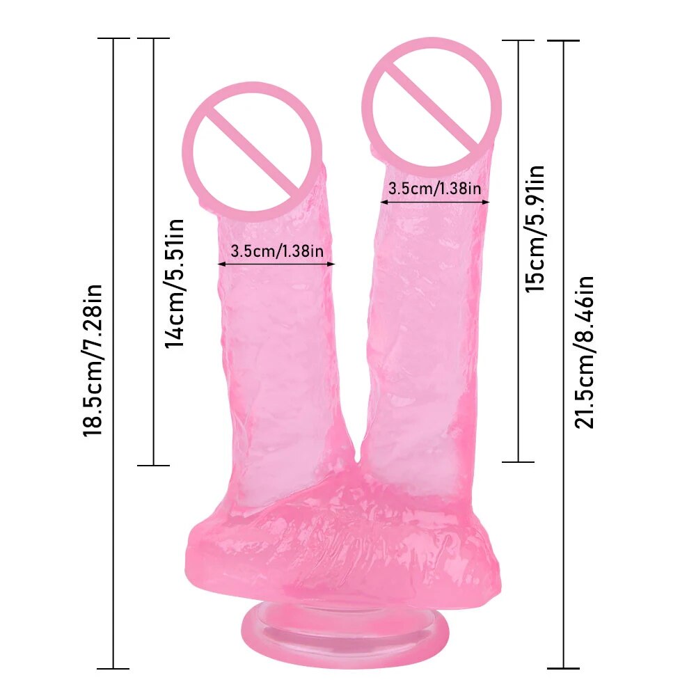 Strapless Strapon Double End Dildo Butt Plug - Huge Silicone Suction Cup Women Sex Toys