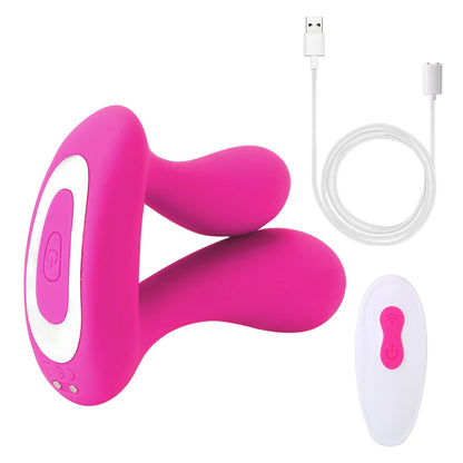 Remote Control Double Dildo Vibrator- Vibrating Butt Plug Panty Sex Toys
