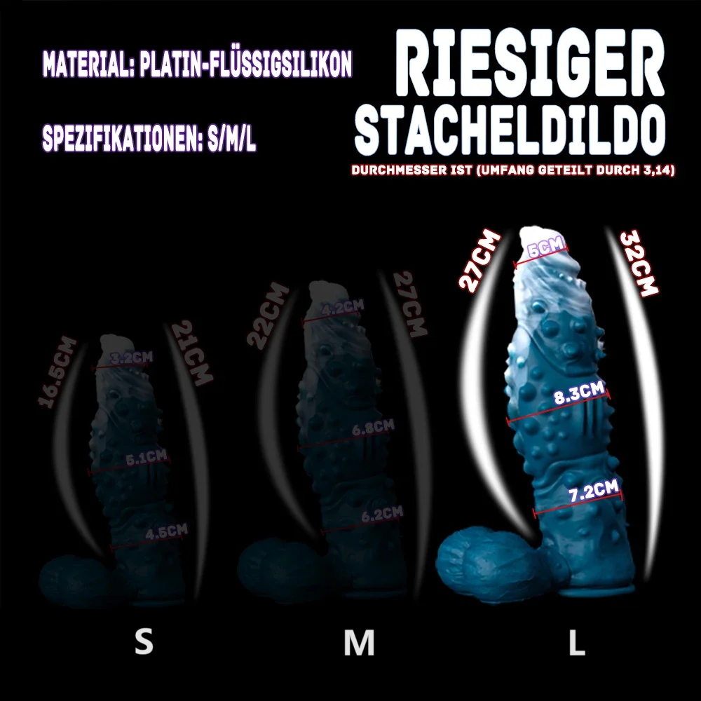 Fantasy Monster Dildo Butt Plug - Exotic Spikes Huge Anal Dildo Silicone Sex Toys